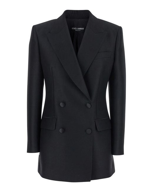 Dolce & Gabbana Black Double-Breasted Jacket With Peak Revers
