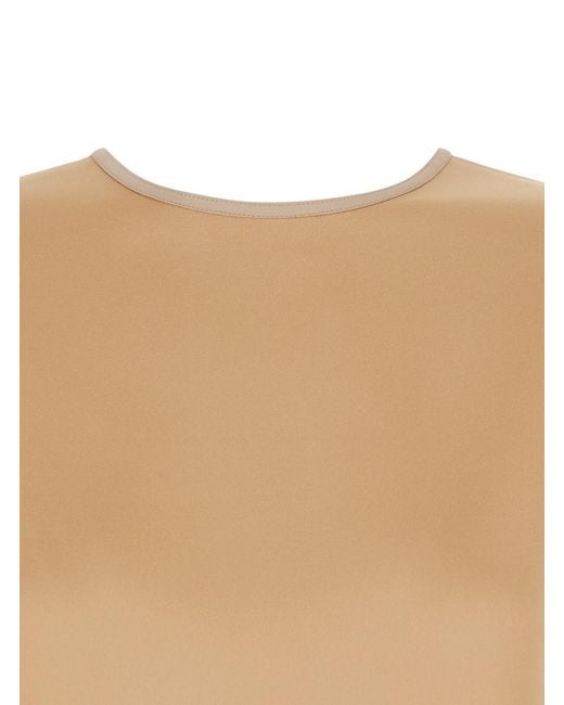 Forte_forte Natural Sleeveless Top With Rear V Neck