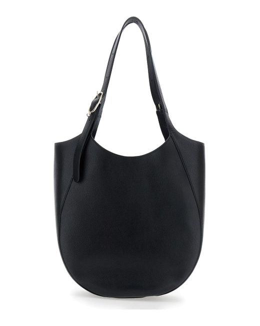 Longchamp Black 'Le Foulonné' Xl Shoulder Bag With Two Top Handles And