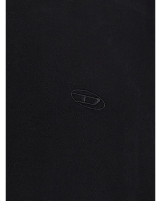 DIESEL Black Shirt With D Logo On The Front for men