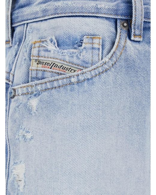 DIESEL Blue Light Shorts With Cut-Out Detail