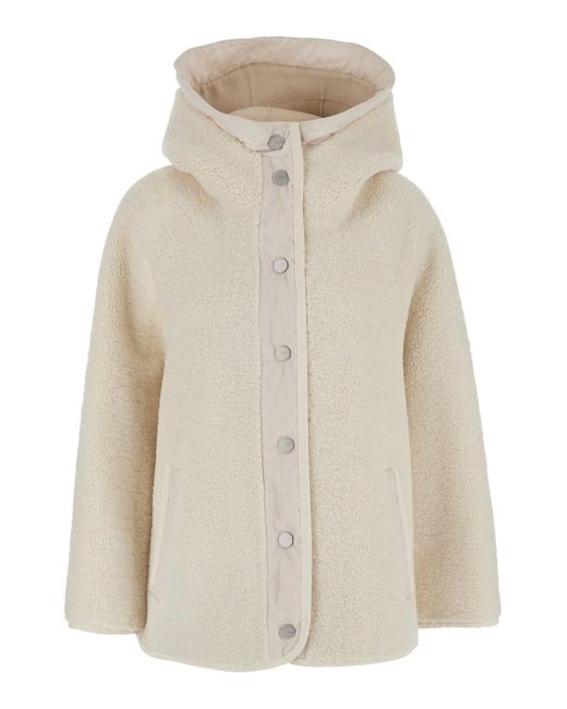 Pinko White Jacket With Hood