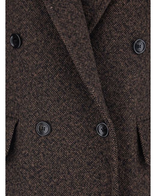 Max Mara Black Notched Lapel Trench Coat