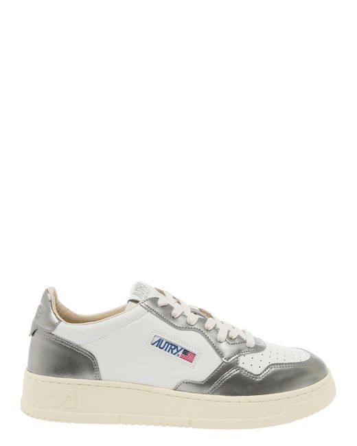 Autry White 'Medalist' And Low Top Sneakers With Logo Detail In for men