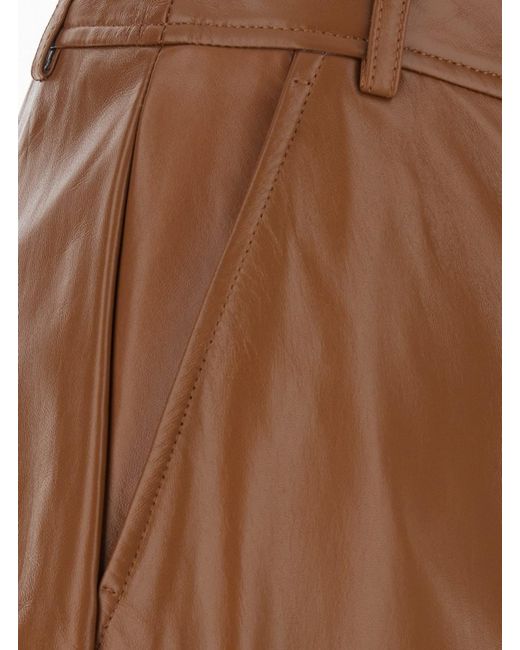 Max Mara Brown 'Legno' Pants With Button And Zip Closure