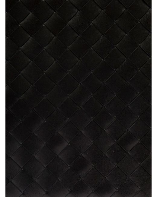 Bottega Veneta Black Leather Flat Pouch