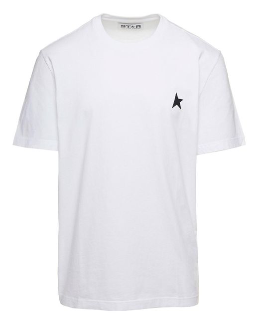Star M's Regular T-Shirt/ Small Star/ Blackboard di Golden Goose Deluxe Brand in White da Uomo