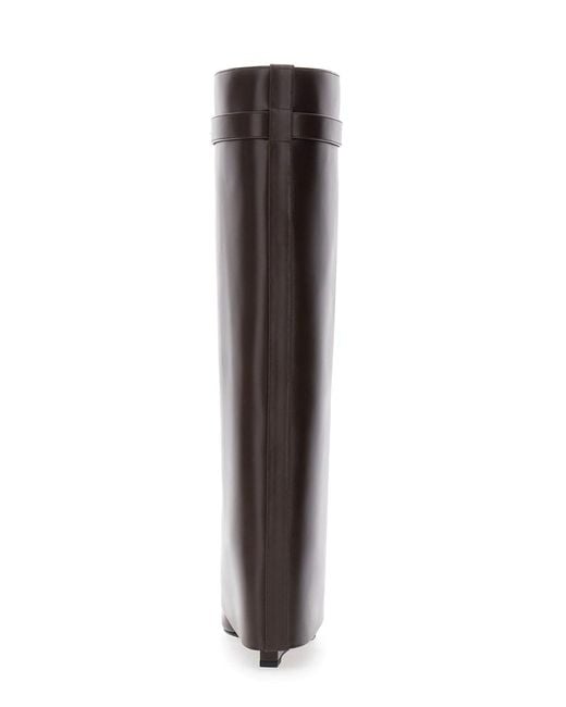 Givenchy Brown Pointed Toe Wedge Heels With Logo Plate On The Front