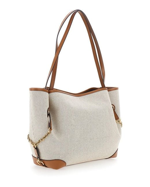 Chloé Brown 'Clover' Tote Bag With Logo Lettering On The Front And Mag