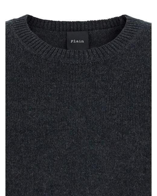 Le Plain Black Dark Oversized Crewneck Sweater