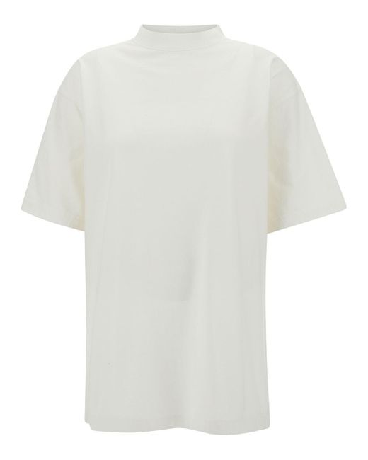 Balenciaga White T-Shirt With Hand-Drawn Logo Print