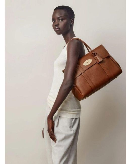 Borsa a mano bayswater in pelle donna di Mulberry in Brown