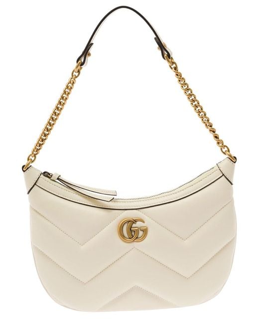 Gucci Natural 'Small Gg Marmont' Shoulder Bag