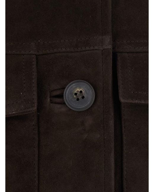 Semicouture Black Penny Suede Jacket With Tech Fabric And Polyester Wo