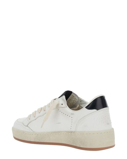 Golden Goose Deluxe Brand White 'Ballstar 2' Low Top Sneakers With Star Patch On The Side And Contrasting Heel