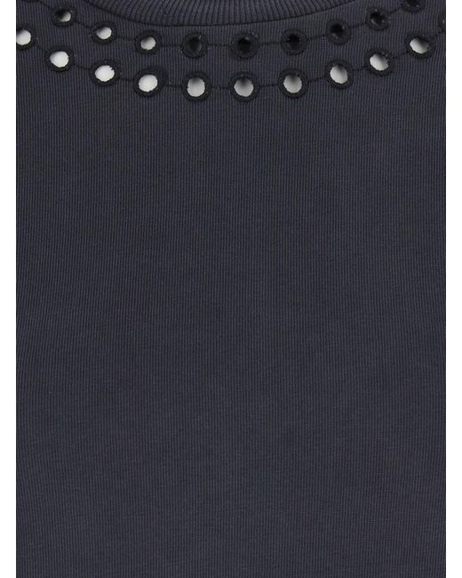 Isabel Marant Blue 'Orlane' Dress With Round Neck And Sangallo Details