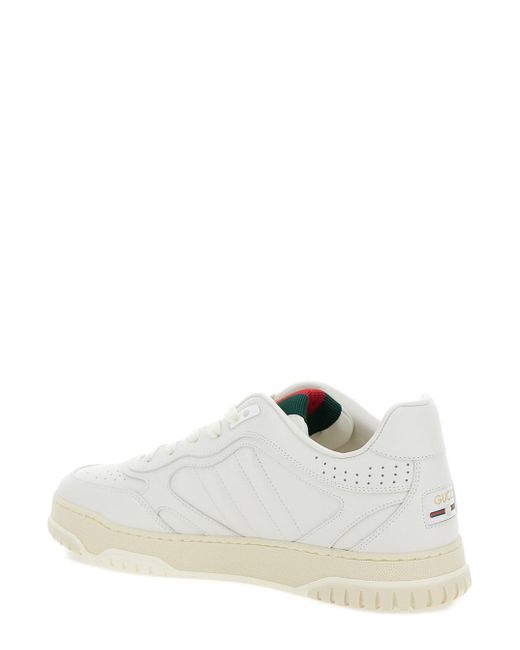 Gucci White ' Re-Web' Low Top Sneakers With Web Detail for men