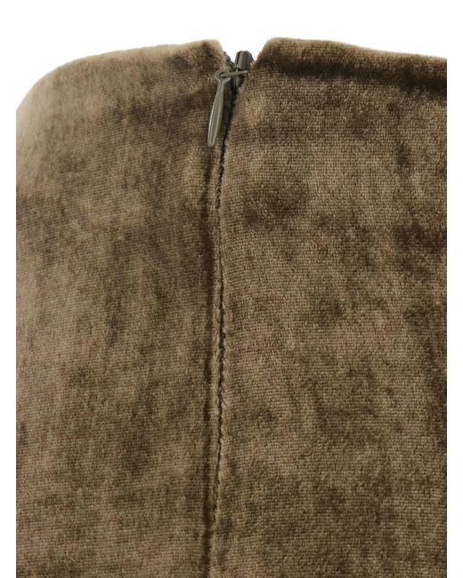 P.A.R.O.S.H. Brown Velvet Oversized Pants With Viscose And Silk For Wo