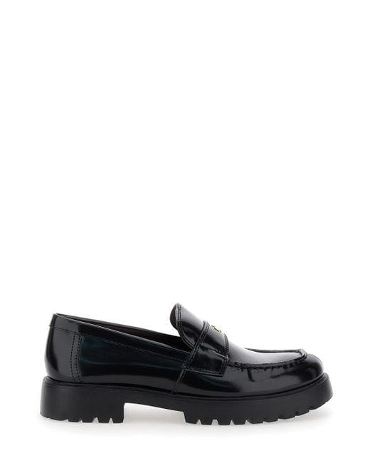 Tory Burch Black Loafer With Logo Plate