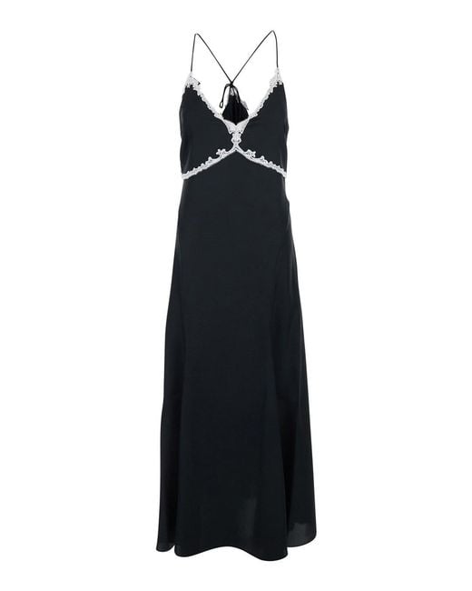 Pinko Black Dress Albino Fluid Twill