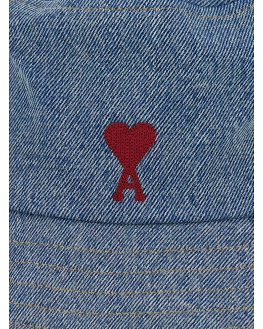 AMI Blue Fisherman Hat With Logo Embroidered On The Front