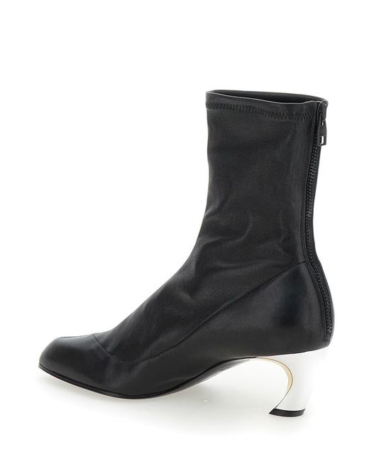 McQueen Black Heeled Ankle Boots