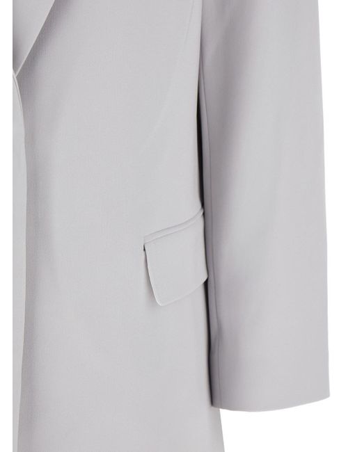 Theory Gray Single Breasted Jacket With Classic Lapels