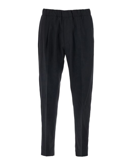 Low Brand Blue Trousers With Side Pockets And Elastic Waist for men