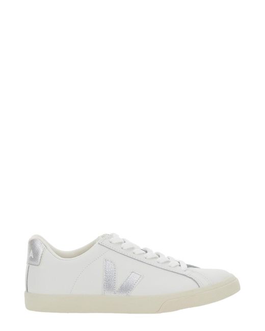 Veja White 'Esplar' Sneakers With Contrasting Side Logo
