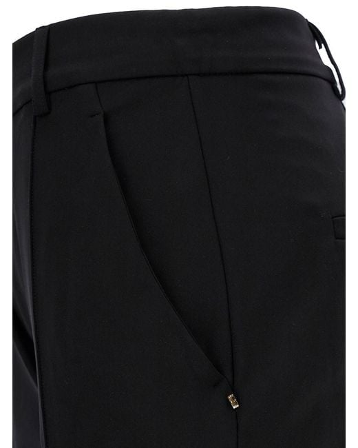 Sportmax Black Cigarette Pants With Pences