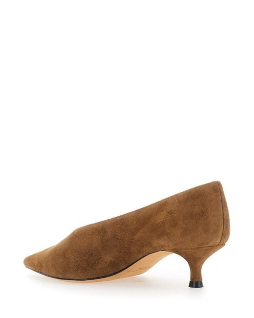 Le Monde Beryl Brown Kitten Heel Mules With Heel And Leather Upper, Co