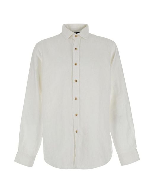 Polo Ralph Lauren White Shirt With Classic Collar And Pony Embroidery for men