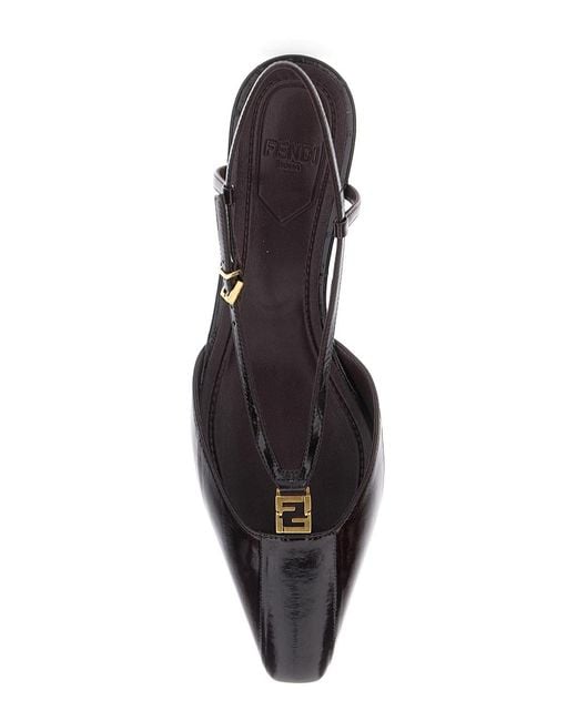 Fendi Brown Pumps With Ff Logo On The Front