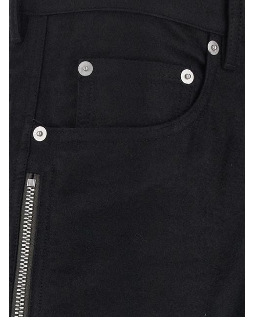 Rick Owens Black 'Vega' Pants With Openable Side Zippers for men