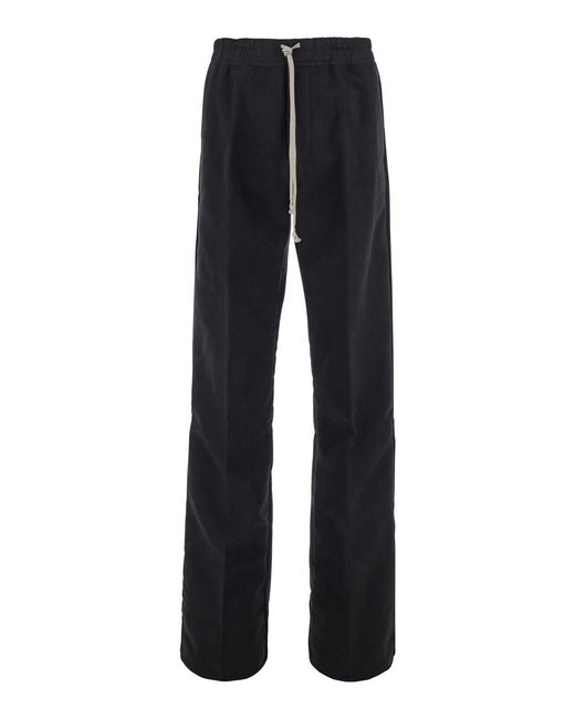 Rick Owens Blue Pants With Elasticated Waistband With Oversized Drawstring for men