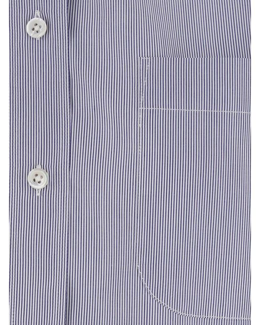 The Row Blue 'Gavina' Shirt With Classic Collar And All-Over Striped M