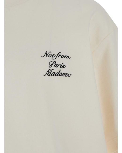 Drole de Monsieur White Crew Neck T-Shirt With Print for men