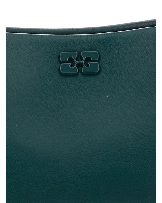 Ganni Green Handbag With Magnetic Closure And Leather Details For Wome