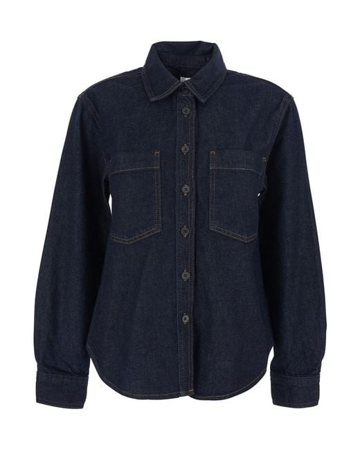 FRAME Blue Denim Shirt Classic Collar