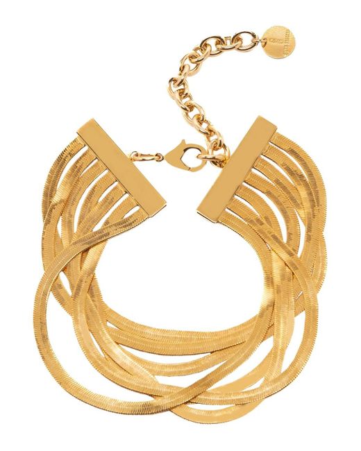 Collana 'Imperial' Con Chiusura Regolabile E Pendente M di Silvia Gnecchi in Metallic