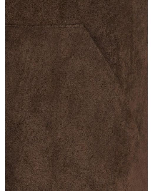 VALENTINI 1972 Brown Shearling With High Collar And Leather Front Clos for men