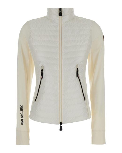 3 MONCLER GRENOBLE White Quilted Jacket With Zip