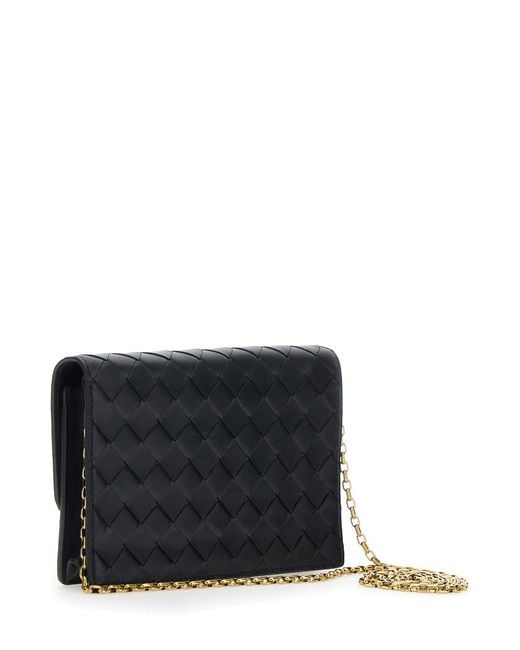 Bottega Veneta Black Crossbody Bag 'Andiamo' With Intreccio Motif And