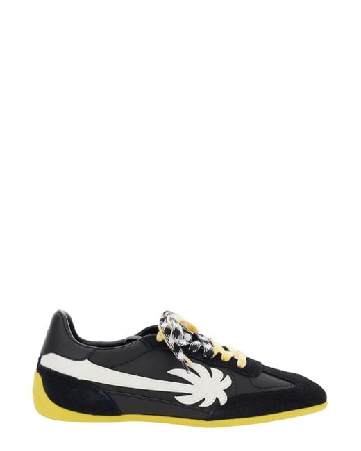 Palm Angels Black 'Pa 5' Low Top Sneakers With Logo Patch On The Tongu for men