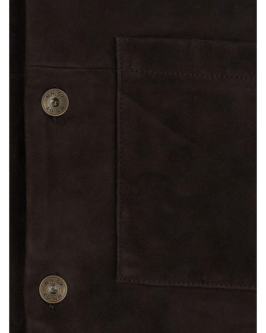 NN07 Black Leather Jacket With Front Zip Closure And High Collar For for men
