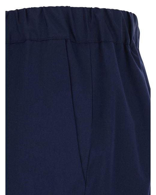 Semicouture Blue Buddy Stretch Cotton Drawstring Pants
