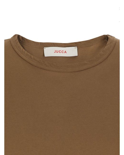 Jucca Brown T-Shirt With Round Neck And Short Sleeves