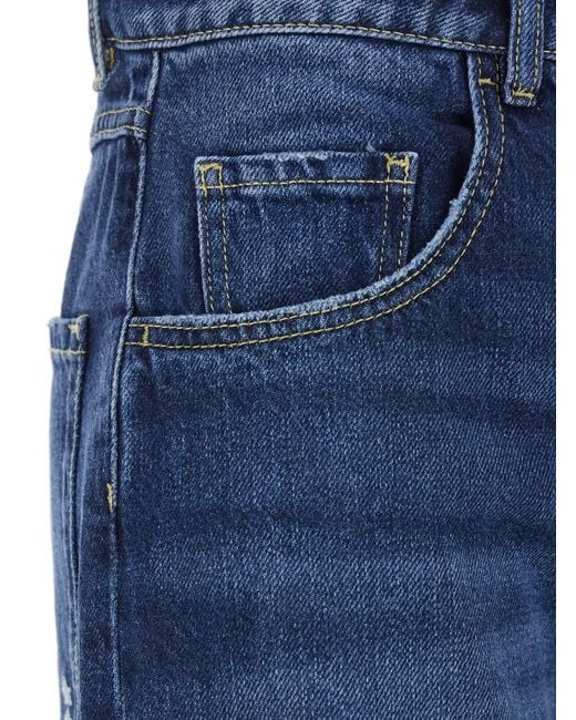 ICON DENIM Blue Wide Leg Jeans With Logo Patch On The Back