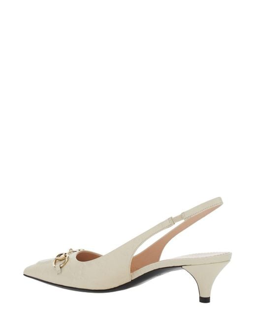 Gucci Natural 'Erin' Dãcolletã With Clamp On The Front