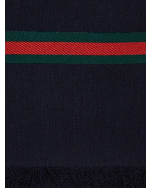Sciarpa Con Dettaglio Web di Gucci in Blue da Uomo